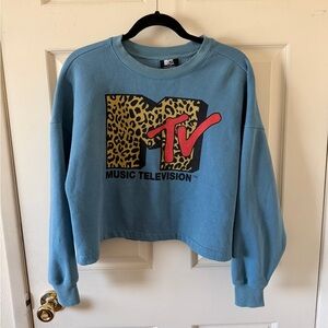 MTV Teal and Leopard Print Top